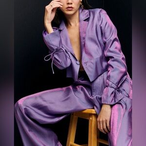 Nasty Gal Shimmering Purple Suit Set